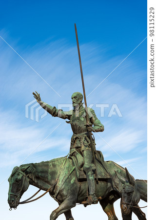 Bronze Statue of Don Quixote - Monument to Miguel de Cervantes Madrid Spain Bronze Statue of Don Quixote - Monument to Miguel de Cervantes Madrid Spain 98115229