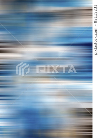 Vertical abstract. Blue background. with horizontal fuzzy stripes of brown, gold, and white. A beautiful background. 98115233