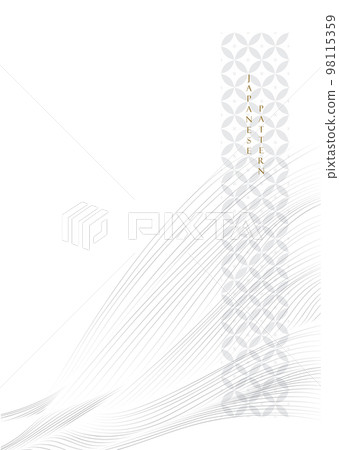 Grey hand drawn line with mountain landscape pattern in vintage style. Abstract art banner design with geometric pattern element vector in Japanese style. Grey hand drawn line with mountain landscape pattern in vintage style. Abstract art banner design with geometric pattern element vector in Japanese style. 98115359