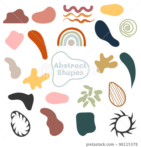 Organic Abstract Shapes Set. Boho Shape Isolated on White Background. 98115378