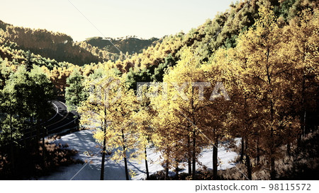 Wonderful view of the mountains that glow under the sunlight 98115572
