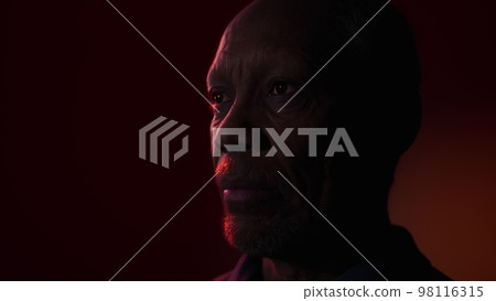 Close-up sad black male eyes Close-up sad black male eyes 98116315