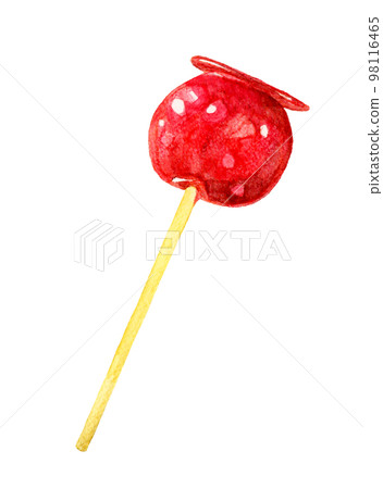 Candy apple Hand-drawn watercolor illustration material of sweets and confectionery Candy apple Hand-drawn watercolor illustration material of sweets and confectionery 98116465
