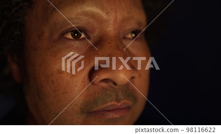 old Maori man portrait in the dark 98116622