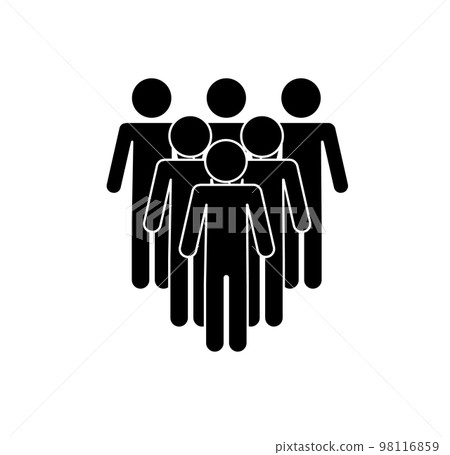 Set of people icons in flat style. Crowd. Group of people . Company or team 98116859