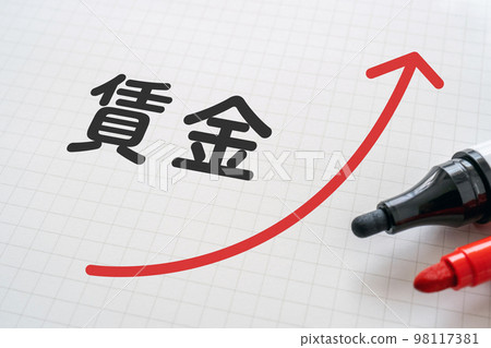 Wage written notebook and marker 98117381