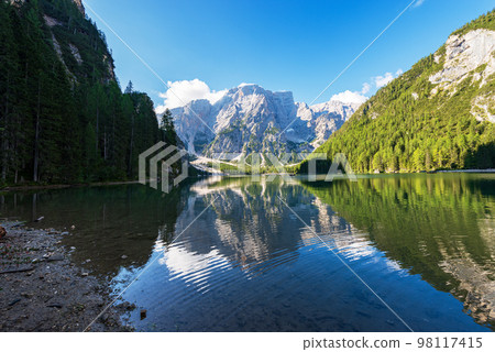 Braies Lake or Pragser Wildsee - Dolomites Trentino-Alto Adige Italy 98117415