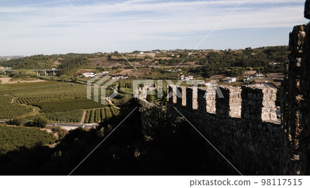 Cityscape view to Obidos old city Portugal Cityscape view to Obidos old city Portugal 98117515
