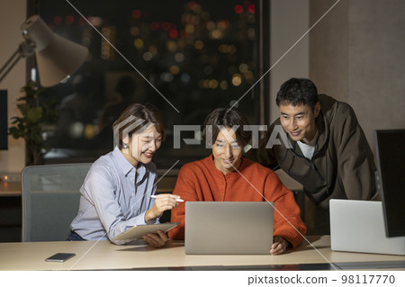 Casual business image Office at night Casual business image Office at night 98117770