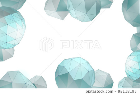 Abstract low poly biological connected cell. Connection world communication technology polygonal. Blue business science presentation concept. Wireframe mesh geometric render blue vector illustration 98118193
