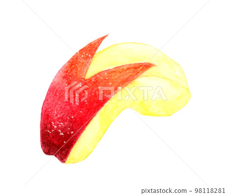 Rabbit apple fruit hand-painted watercolor illustration material 98118281