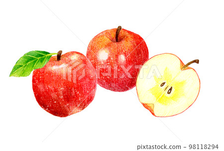 Set of apple fruit and honey-filled apple cut in half Fruit hand-painted watercolor illustration material Set of apple fruit and honey-filled apple cut in half Fruit hand-painted watercolor illustration material 98118294