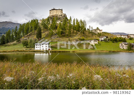 Idyllic landscape of Scuol Tarasp village, Engadine, Swiss Alps, Switzerland Idyllic landscape of Scuol Tarasp village, Engadine, Swiss Alps, Switzerland 98119362