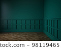 Empty classic interior room green wall 3d illustration 98119465