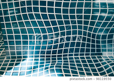 Bathroom tile winding straight lines irregular shapes Blue mosaic tiles for bath 98119550