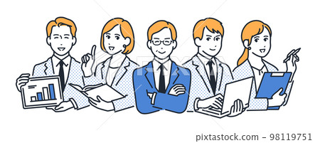 上班族的簡單矢量圖解素材 98119751