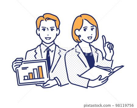 Simple vector illustration material of a working business person 98119756