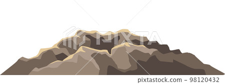 Illustration of mountain or hill. Rocky soil slope. 98120432