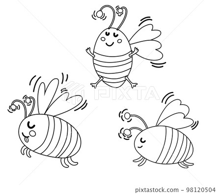 Bees linear. Linear collection of doodle bees. Simple hand drawn beekeeping design elements. Perfect for printing, logo, and product for products. Vector illustration isolated on white background. Bees linear. Linear collection of doodle bees. Simple hand drawn beekeeping design elements. Perfect for printing, logo, and product for products. Vector illustration isolated on white background. 98120504
