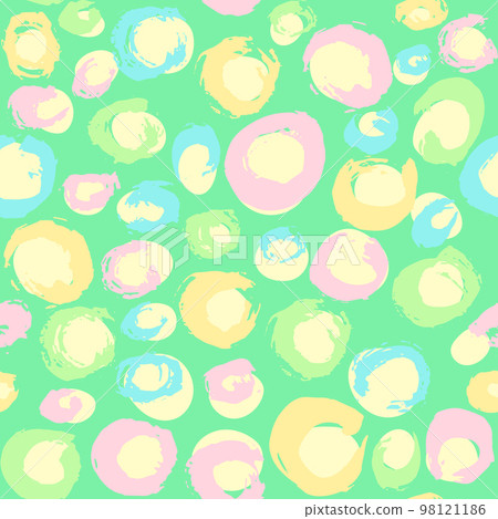Grunge Sketch Hand Drawn Brush Circles Pastel Colorful Vector Seamless Pattern 98121186