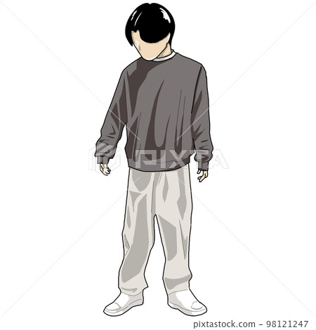 穿灰色運動衫的年輕人 98121247