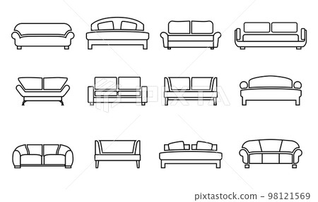 Vector collection modern luxury sofas and couches. 98121569