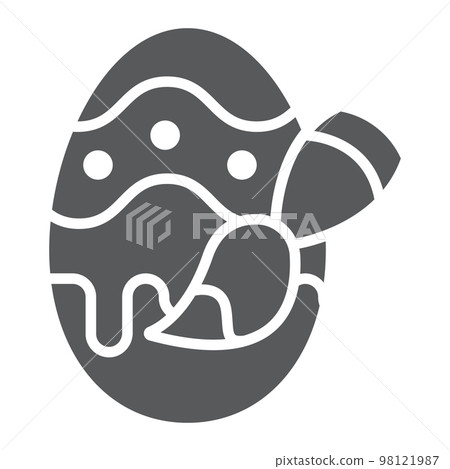 Painting easter egg glyph icon, easter and holiday, easter egg decoration sign, vector graphics, a solid pattern on a white background, eps 10 98121987