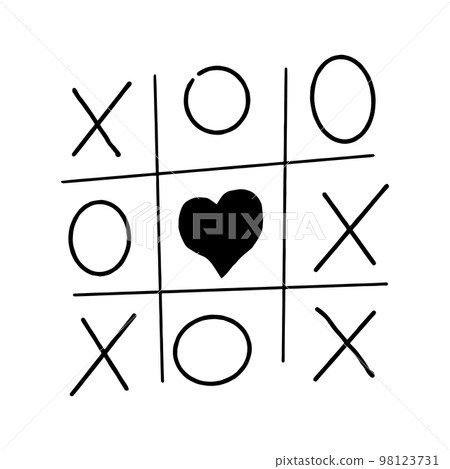 Hand Drawn Tic-tac-toe Elements. Grid Game, Cross, Toe. Strategy