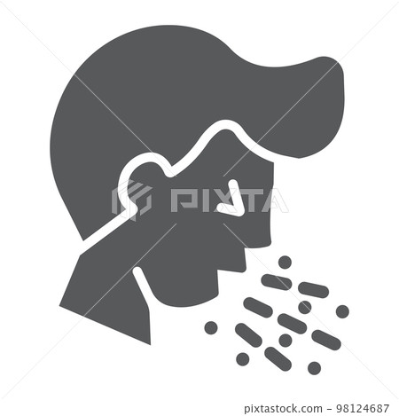 Cough glyph icon, coronavirus and flu, coughing man sign, vector graphics, a solid icon on a white background, eps 10 Cough glyph icon, coronavirus and flu, coughing man sign, vector graphics, a solid icon on a white background, eps 10 98124687