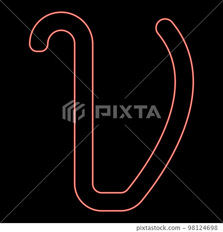 Neon upsilon greek symbol small letter lowercase font red color vector illustration image flat style Neon upsilon greek symbol small letter lowercase font red color vector illustration image flat style 98124698