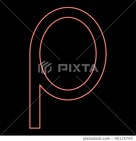 Neon rho greek symbol small letter lowercase font red color vector illustration image flat style Neon rho greek symbol small letter lowercase font red color vector illustration image flat style 98124705