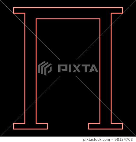 Neon pi greek symbol capital letter uppercase font red color vector illustration image flat style Neon pi greek symbol capital letter uppercase font red color vector illustration image flat style 98124708