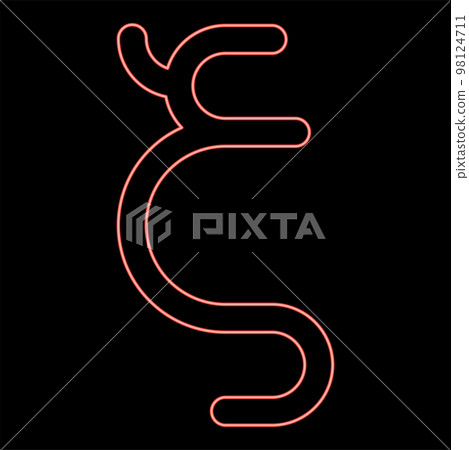 Neon ksi greek symbol small letter lowercase font red color vector illustration image flat style Neon ksi greek symbol small letter lowercase font red color vector illustration image flat style 98124711