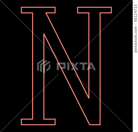 Neon nu greek symbol capital letter uppercase font red color vector illustration image flat style Neon nu greek symbol capital letter uppercase font red color vector illustration image flat style 98124715