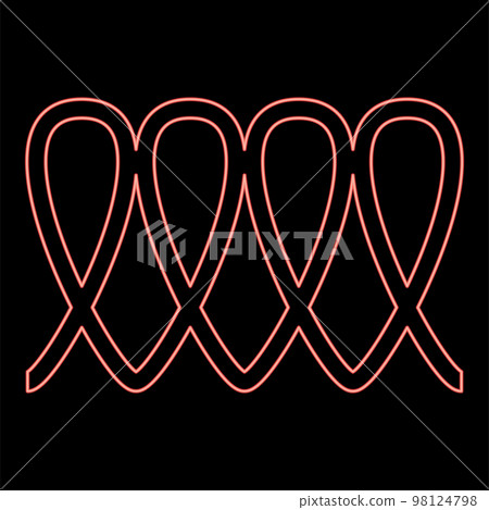 Neon induction cooking spiral electrical heat symbol type cooking surfaces sign utensil destination panel red color vector illustration image flat style Neon induction cooking spiral electrical heat symbol type cooking surfaces sign utensil destination panel red color vector illustration image flat style 98124798