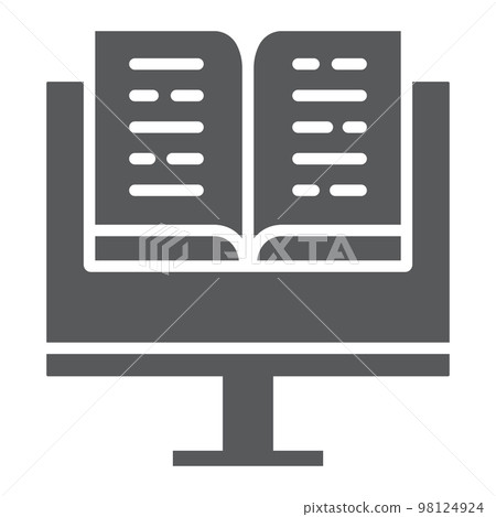 Virtual education glyph icon, education and school, online learning sign vector graphics, a solid icon on a white background, eps 10 98124924