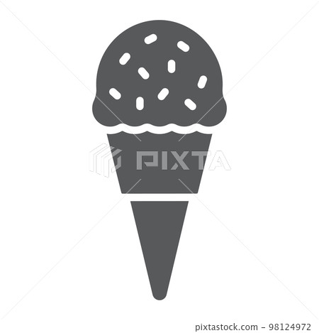 Ice Cream glyph icon, food and sweet, dessert sign vector graphics, a solid icon on a white background, eps 10 98124972
