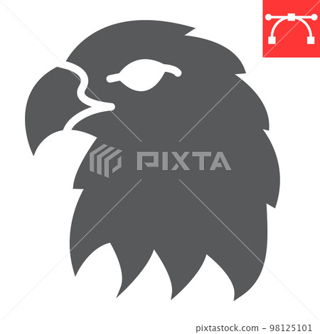 Eagle glyph icon, animal and hawk, wild bird sign vector graphics, editable stroke solid icon, eps 10 Eagle glyph icon, animal and hawk, wild bird sign vector graphics, editable stroke solid icon, eps 10 98125101