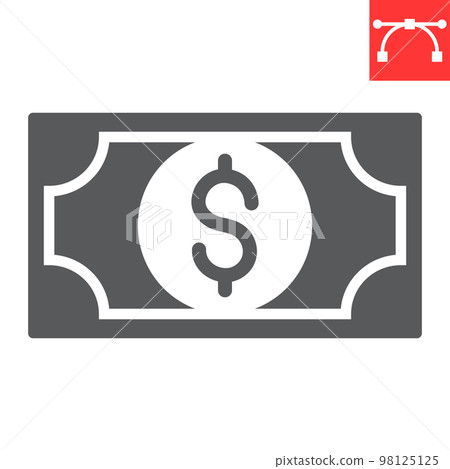 Dollar money glyph icon, finance and currency, dollar sign vector graphics, editable stroke solid icon, eps 10 Dollar money glyph icon, finance and currency, dollar sign vector graphics, editable stroke solid icon, eps 10 98125125