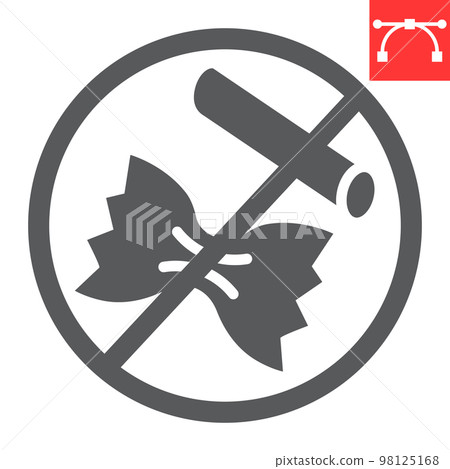 No pasta glyph icon, food and keto diet, pasta sign vector graphics, editable stroke solid icon, eps 10 No pasta glyph icon, food and keto diet, pasta sign vector graphics, editable stroke solid icon, eps 10 98125168