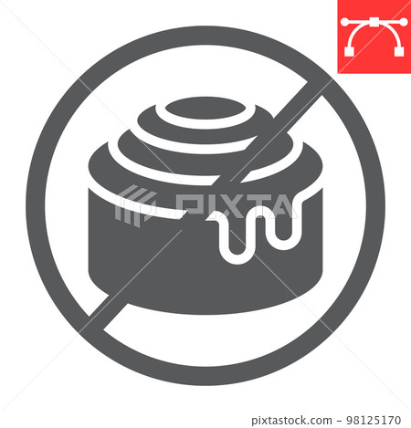 No sweet glyph icon, food and keto diet, cinnamon bun sign vector graphics, editable stroke solid icon, eps 10 No sweet glyph icon, food and keto diet, cinnamon bun sign vector graphics, editable stroke solid icon, eps 10 98125170