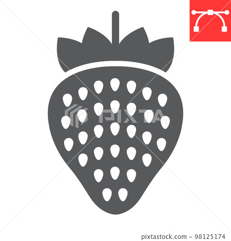 Strawberry glyph icon, food and keto diet, berry sign vector graphics, editable stroke solid icon, eps 10 Strawberry glyph icon, food and keto diet, berry sign vector graphics, editable stroke solid icon, eps 10 98125174