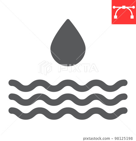 Water resources glyph icon, environment and ecology, water drop sign vector graphics, editable stroke solid con, eps 10 98125198