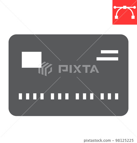 Credit card glyph icon, ui and button, buy sign vector graphics, editable stroke solid icon, eps 10 98125225