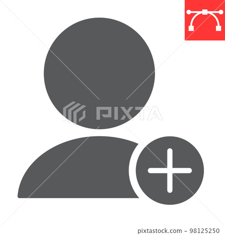 Add new user glyph icon, ui and button, account sign vector graphics, editable stroke solid icon, eps 10 Add new user glyph icon, ui and button, account sign vector graphics, editable stroke solid icon, eps 10 98125250