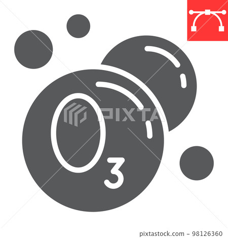 Ozonation laundry glyph icon, dry cleaning and wash, ozone sign vector graphics, editable stroke solid icon, eps 10 98126360