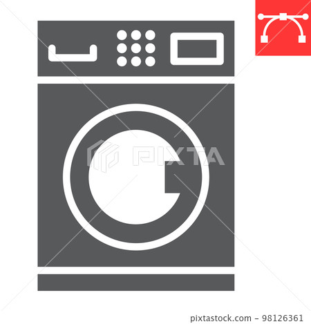 Self service laundry glyph icon, dry cleaning and wash, washing machine sign vector graphics, editable stroke solid icon, eps 10 Self service laundry glyph icon, dry cleaning and wash, washing machine sign vector graphics, editable stroke solid icon, eps 10 98126361