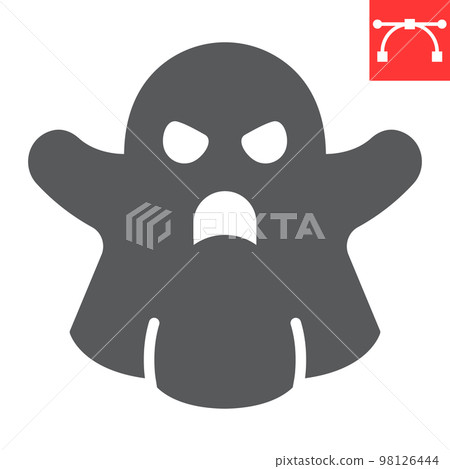 Ghost glyph icon, halloween and scary, ghost sign vector graphics, editable stroke solid icon, eps 10 98126444
