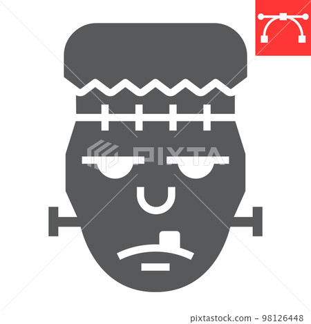 Frankenstein glyph icon, halloween and scary, zombie sign vector graphics, editable stroke solid icon, eps 10 98126448
