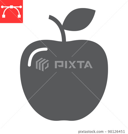 Apple glyph icon, fruit and health, apple sign vector graphics, editable stroke solid icon, eps 10 Apple glyph icon, fruit and health, apple sign vector graphics, editable stroke solid icon, eps 10 98126451